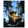 Cat swinging in the sunlight