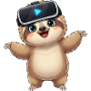 Lazy Sloth Virtual Reality Gamer Gamer