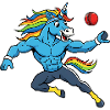 Muscular Rainbow Unicorn Cricket-spiller