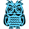 Light Blue Abstract Owl