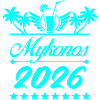Design de palmiers néon Mykonos 2026