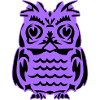 Purple Owl Silhouette