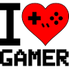 Heart with Game Controller Silhouette