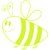 Abeille Lumineuse – Dessin animé vert néon