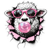 Cooles Schaf – Sommer Halftone Digitale Kunst