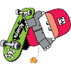 Neon Skate Panda Graphic