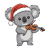 Weihnachts-Koalabär spielt Geigenkunst
