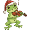 Weihnachtsfrosch-Tier spielt Geigenkunst