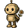 Robot with flower