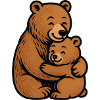 Brown Bears Hug Cuddly Drawing