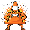 Angry Cone Cartoon