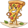 Naughty Pizza Slice Cartoon