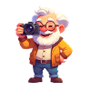 Grandpa takes pictures