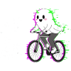 Neon Ghost on Bicycle
