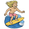 Blonde Surfer on Wave