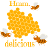 Bees with honeycomb