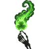 Grüne Flammenkralle mit Kleeblatt