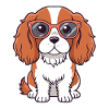 Dog Rider Glasses Cartoon