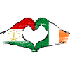 Tajikistan Ireland Flag Hands Heart Shape