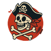 Pirate Skull Cartoon Retro Illustration