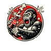 Soda-Gorilla im Retro-Comic