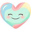 Pastellherz Lächelnd Regenbogen