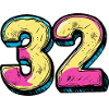 32 Zahl Bunt