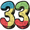 33 Zahl Bunt