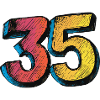 35 Zahl Bunt