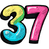 37 Zahl Bunt