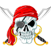 Pirate Skull with Swords Jolly Roger Design