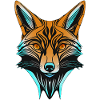 Neon Fox Head
