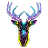 Neon-Hirschkopf