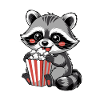 Cuddly raccoon popcorn
