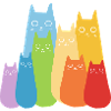 Bunte Katzen Katze Regenbogen