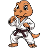 Kampf-Dino im Karate-Gi