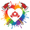 Firefighter Heart Rainbow Pride Love Axe