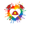 Feuerwehr Pride Herz Helm Regenbogen Axt