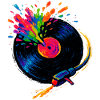 Plattenspieler buntes Pop-Vinyl