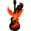 Flaming Phoenix Rock Metal Guitar