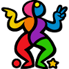 Bunte Tanzform