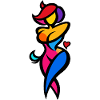 Bunte Tänzer-Silhouette