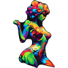 Bunte Flora-Silhouette