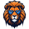 Lion aux lunettes bleues - Pop Art