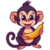 Monkey with Banana Monkey T-shirt