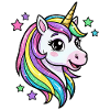 Regenbogen Einhorn Glitzerkopf