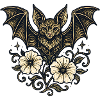 Night Bat Flower Ornament
