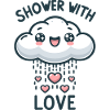 Rain Cloud of Love with Hearts