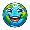Cheerful Earth Cartoon
