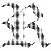 Typografisches R-Gotik-Buchstabendesign